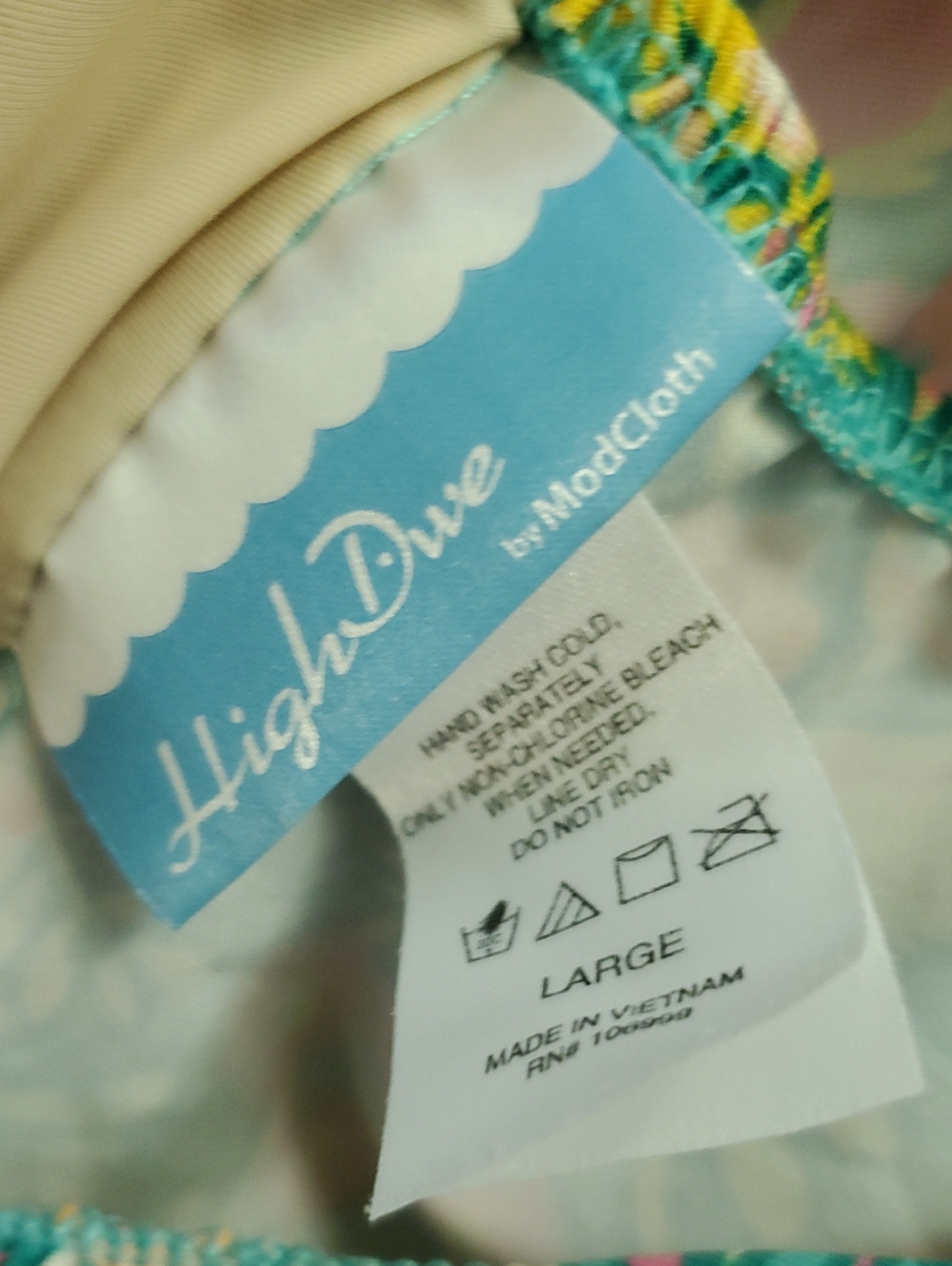 High Dive By Modcloth One Piece Ruffle Halter Bathing Suit Large Floral Print - Picture 6 of 11